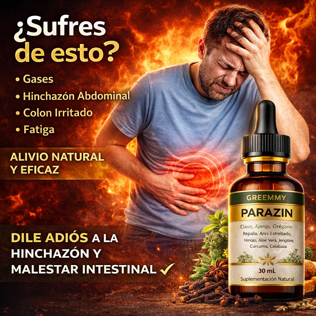 Sufres de gases, hinchazón abdominal, colon irritado, fatiga - Parazin ofrece alivio natural